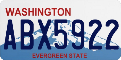 WA license plate ABX5922