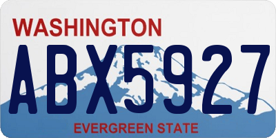 WA license plate ABX5927