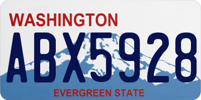 WA license plate ABX5928
