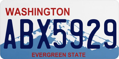 WA license plate ABX5929