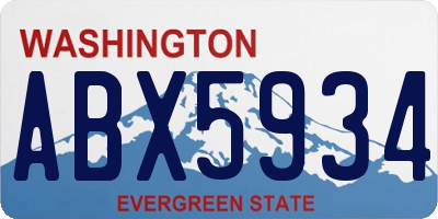WA license plate ABX5934