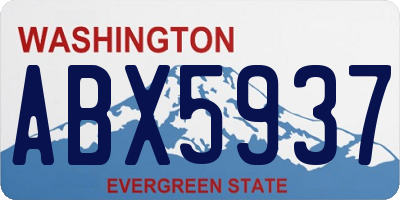 WA license plate ABX5937