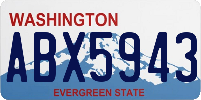 WA license plate ABX5943