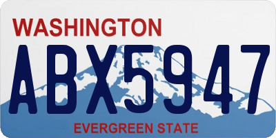 WA license plate ABX5947