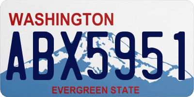 WA license plate ABX5951