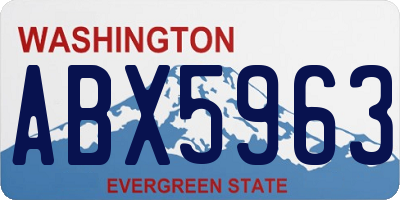 WA license plate ABX5963