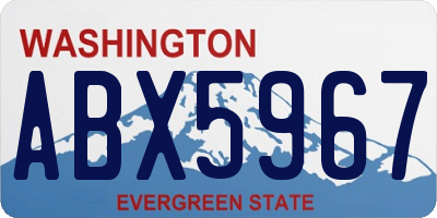 WA license plate ABX5967