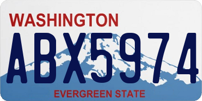 WA license plate ABX5974