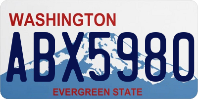 WA license plate ABX5980