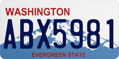 WA license plate ABX5981