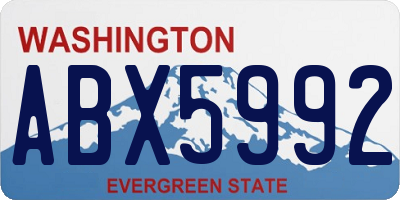 WA license plate ABX5992