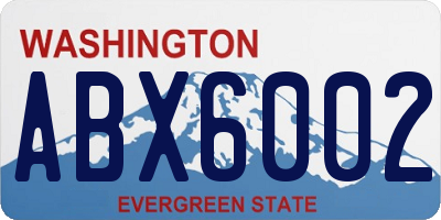 WA license plate ABX6002