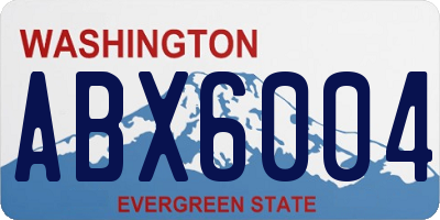 WA license plate ABX6004