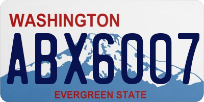 WA license plate ABX6007