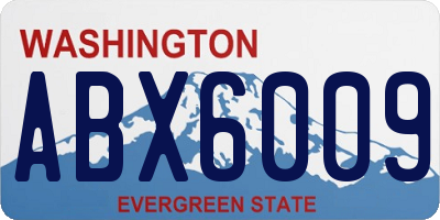 WA license plate ABX6009