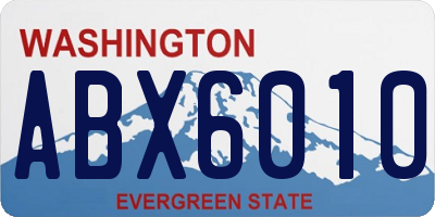 WA license plate ABX6010