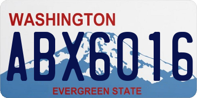 WA license plate ABX6016