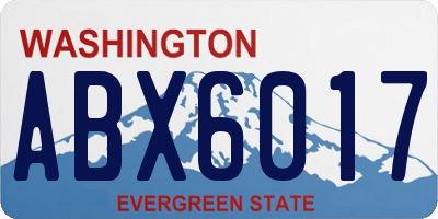 WA license plate ABX6017