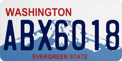 WA license plate ABX6018