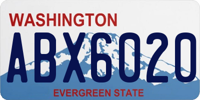 WA license plate ABX6020