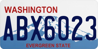 WA license plate ABX6023