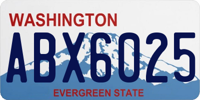 WA license plate ABX6025
