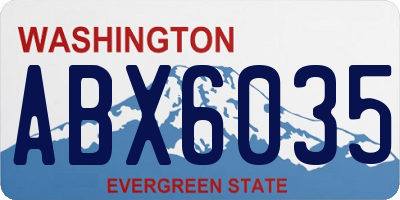 WA license plate ABX6035