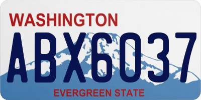 WA license plate ABX6037