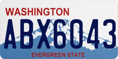 WA license plate ABX6043