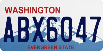 WA license plate ABX6047