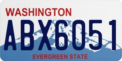 WA license plate ABX6051