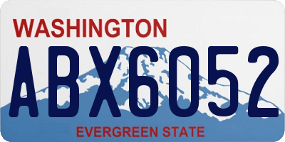 WA license plate ABX6052