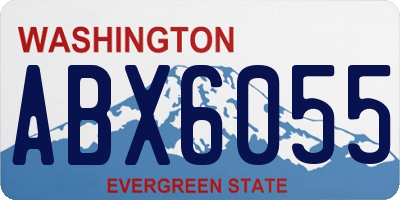 WA license plate ABX6055