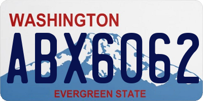 WA license plate ABX6062