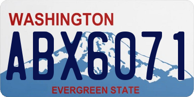 WA license plate ABX6071