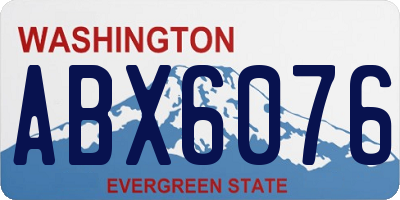 WA license plate ABX6076