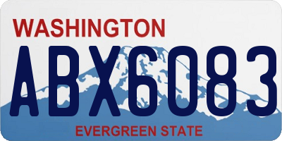 WA license plate ABX6083