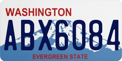 WA license plate ABX6084