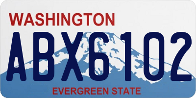 WA license plate ABX6102
