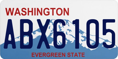WA license plate ABX6105