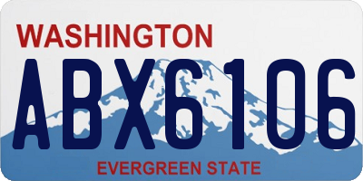 WA license plate ABX6106
