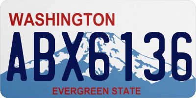 WA license plate ABX6136