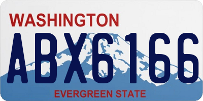 WA license plate ABX6166