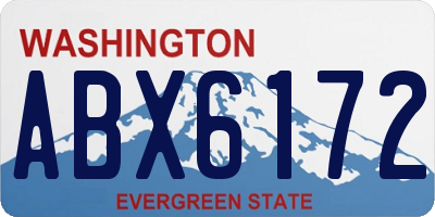 WA license plate ABX6172