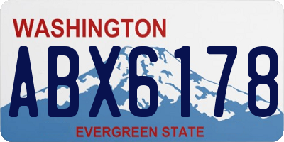 WA license plate ABX6178