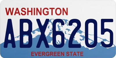 WA license plate ABX6205