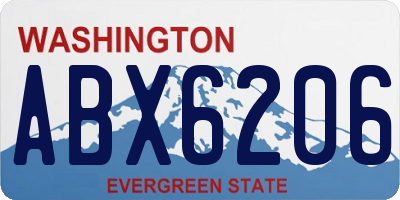 WA license plate ABX6206
