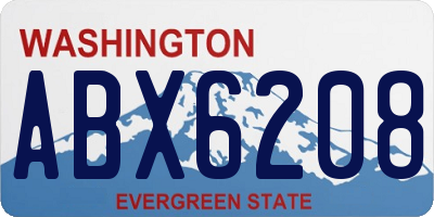 WA license plate ABX6208