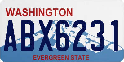 WA license plate ABX6231