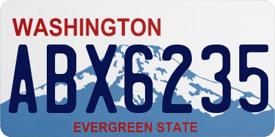 WA license plate ABX6235